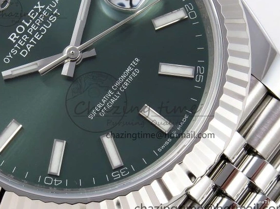 MiroTime 0305 TopPick DateJust 41 126334 C+F 1:1 Best Edition 904L Steel Green Dial on SS Jubilee Bracelet VR 1392